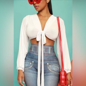 Izzy Ruffle Tie Crop Top